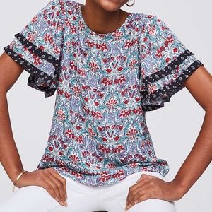 Scroll Flutter Sleeve Top from the Loft